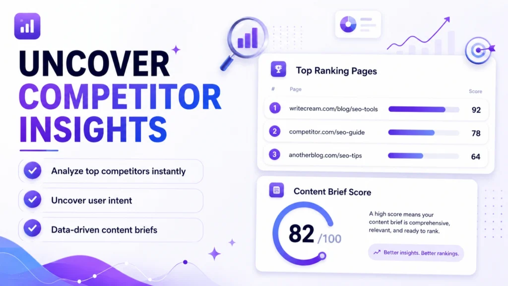 Competitor Analysis by Writecream AppSumo Lifetime Deal Software Tools