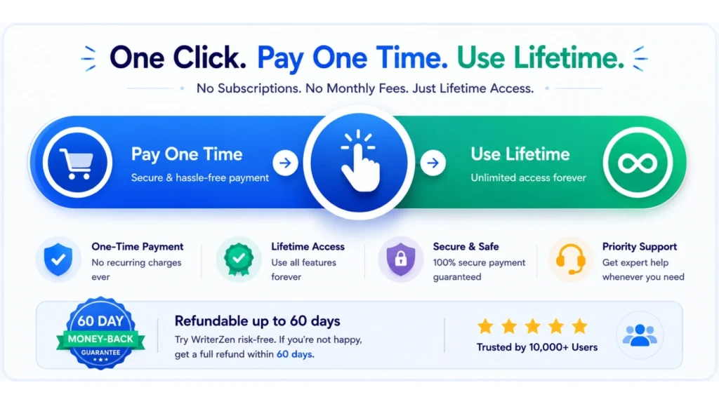 One time Payment -Get WriterZen Lifetime AI Tools