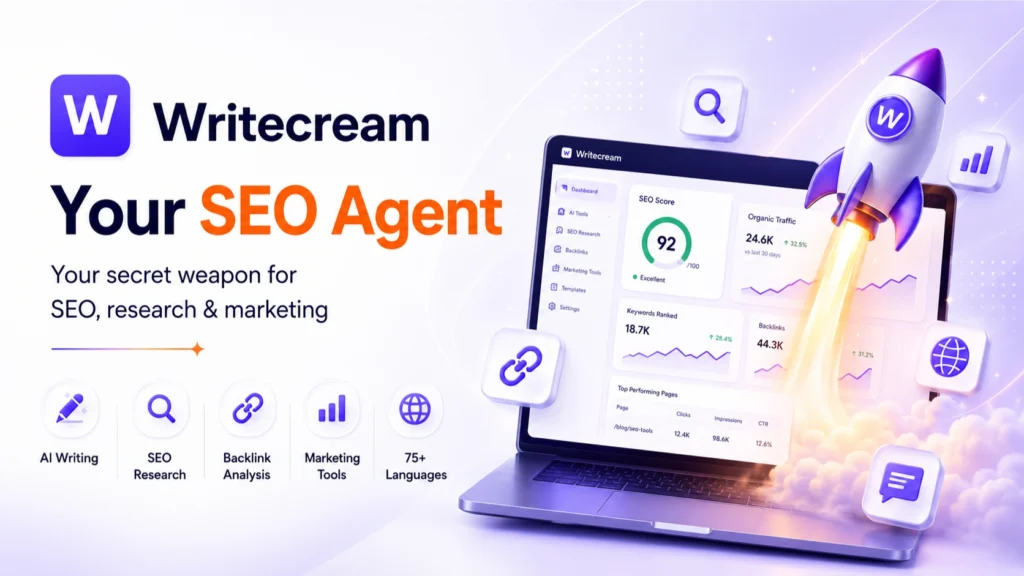 Writecream AppSumo Lifetime Deal -Your SEO Agent-Your secret weapon for SEO, Research, and Marketing