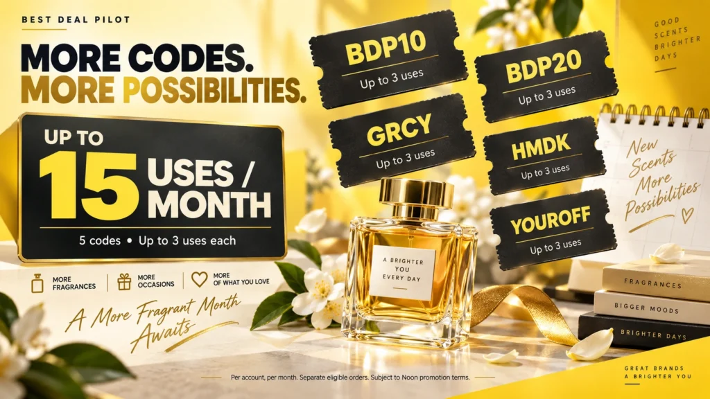 Best Noon Perfume Coupon Code UAE -KSA 10% Cashback Promo Code