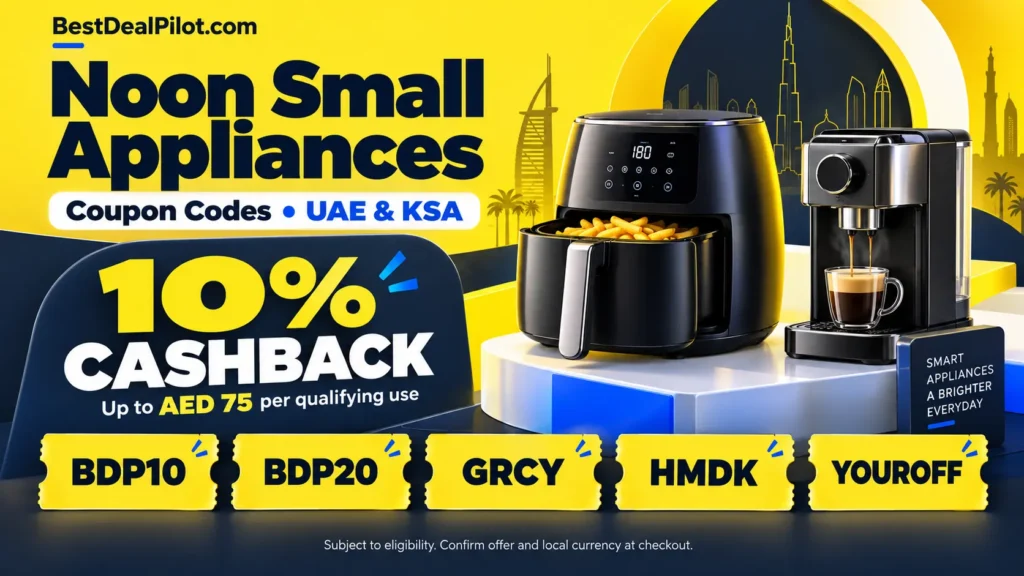 Best Noon Small Appliances Coupon Code Cashback AED75