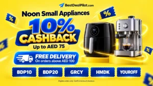 Best Noon Small Appliances Coupon Code Cashback AED75