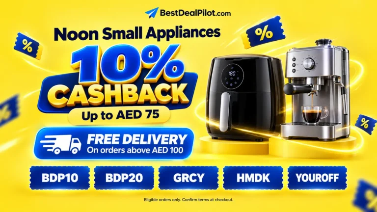 Best Noon Small Appliances Coupon Code Cashback AED75
